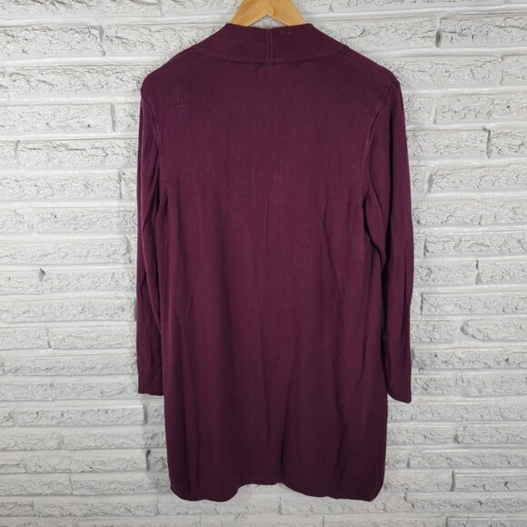 Chicos Womens Sweater 3 Standard XL Cardigan Open Burgundy Rayon Office BUR14E - Picture 5 of 10